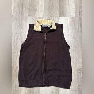 Oscar de la Renta Cream and Brown Vest